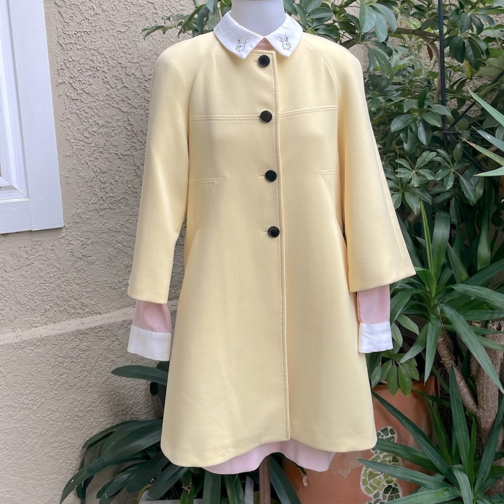 Vintage pastel yellow Zara viscose coat